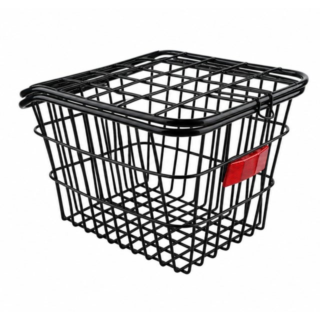 蓋つき 反射 自転車後ろカゴ （ブラック）