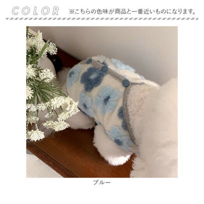 犬 服 秋冬カーディガン ベスト 立体フラワー ペットウェア （レッド）｜詳細画像