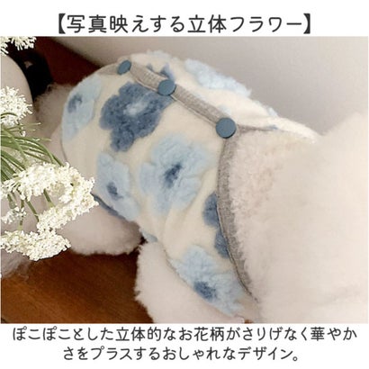 犬 服 秋冬カーディガン ベスト 立体フラワー ペットウェア （レッド）｜詳細画像