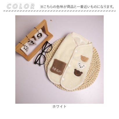 犬服 秋 冬 ドッグベスト 背中開き （ブラウン）｜詳細画像