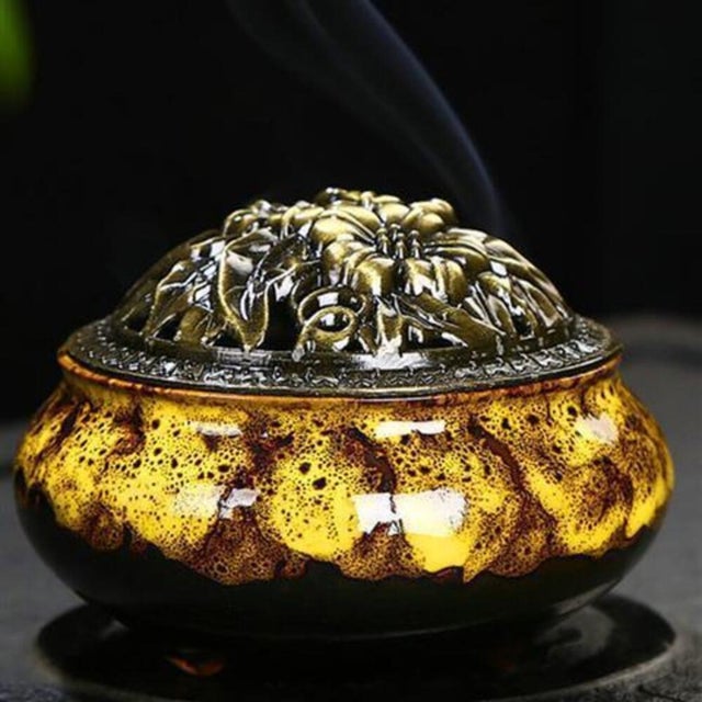 香炉 陶器 incense02 （イエロー02）