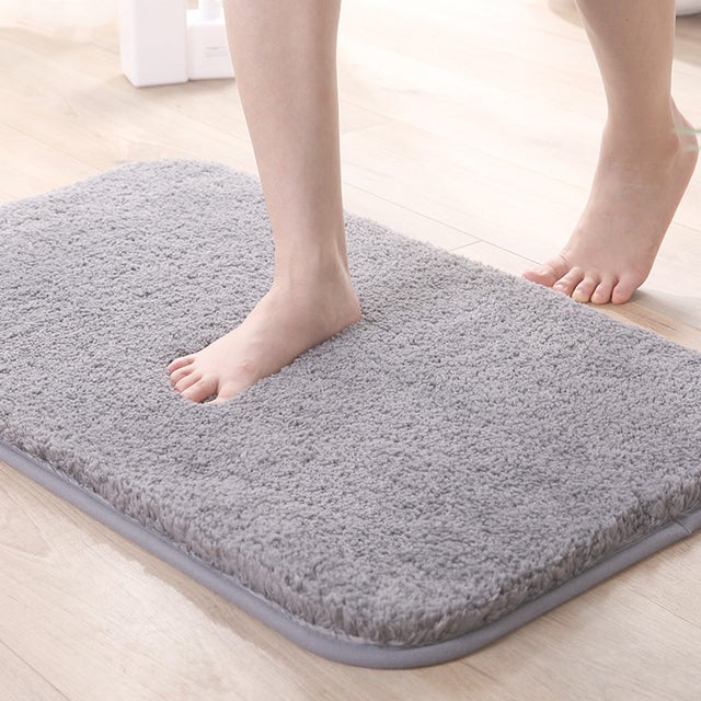 ふわふわ 吸水バスマット 丸洗い 50×80cm yssenkai5253 （ライトグレー）