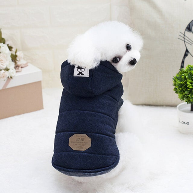 ペットウェア 犬服 冬服 犬用品 防寒 おしゃれ xty0808【返品不可商品】 （ネイビー）