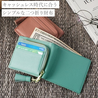 バックヤードファミリー BACKYARD FAMILY LIZ DAYS タッセル付き二つ折り財布 （グレーベージュイエロー）｜詳細画像