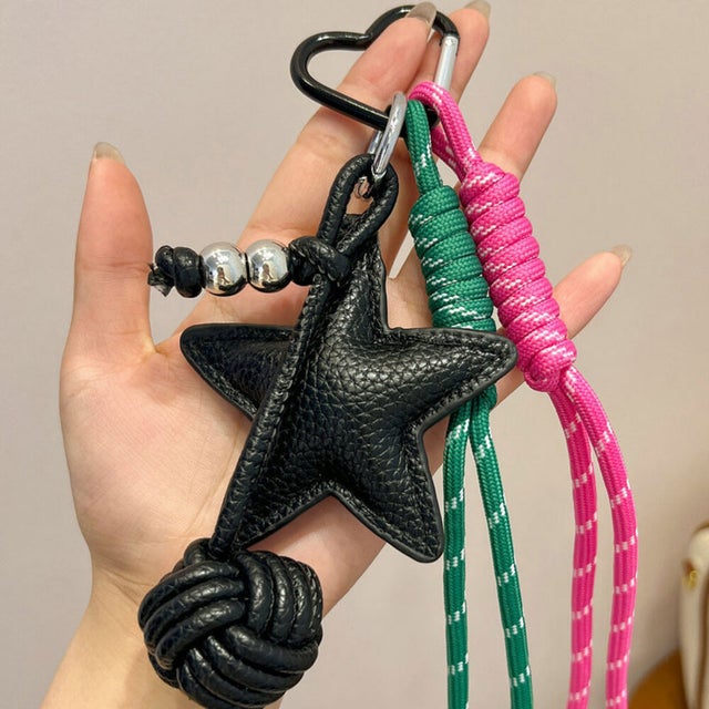 バッグチャーム 星モチーフ スター キーホルダー バッグアクセサリー （H）