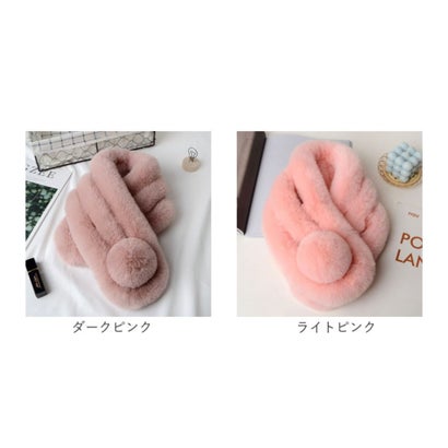 ふんわり暖かファーマフラー （ホワイト）｜詳細画像