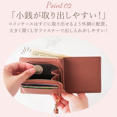バックヤードファミリー BACKYARD FAMILY LIZ DAYS タッセル付き二つ折り財布 （CA.キャメル）｜詳細画像