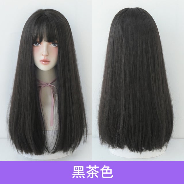 ウィッグ ロング pmylc8268【返品不可商品】 （ブラックブラウン）