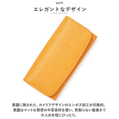 バックヤードファミリー BACKYARD FAMILY Blanc Pomme カメリアエンボスロングウォレット （ゴールド）｜詳細画像