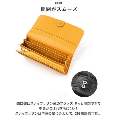 バックヤードファミリー BACKYARD FAMILY Blanc Pomme カメリアエンボスロングウォレット （ゴールド）｜詳細画像