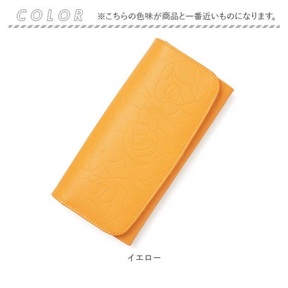 バックヤードファミリー BACKYARD FAMILY Blanc Pomme カメリアエンボスロングウォレット （ゴールド）｜詳細画像