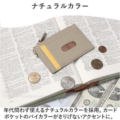 Blanc Pomme ブランポム 本革パスケース リール付 （ブルー）｜詳細画像