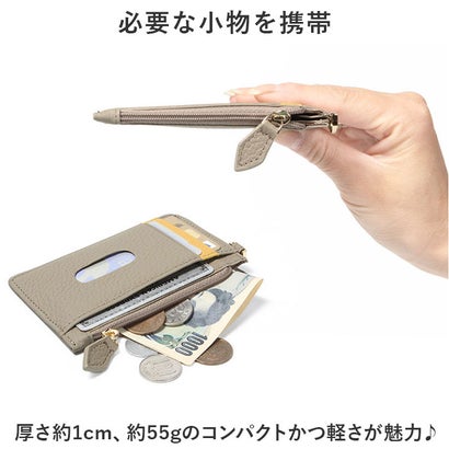Blanc Pomme ブランポム 本革パスケース リール付 （ブルー）｜詳細画像