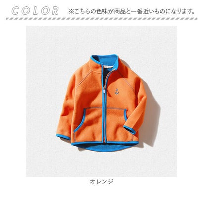 キッズ フリースジャケット 暖かい 防寒 （パープル）｜詳細画像