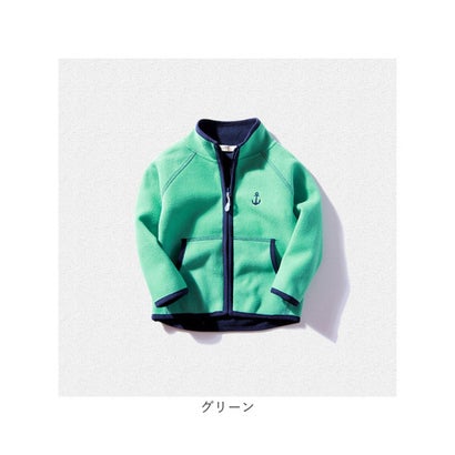 キッズ フリースジャケット 暖かい 防寒 （パープル）｜詳細画像