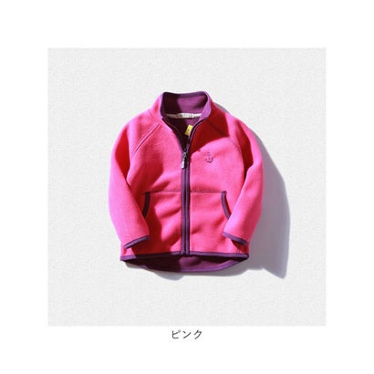 キッズ フリースジャケット 暖かい 防寒 （パープル）｜詳細画像