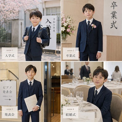 男の子 入学式 スーツ 5点セット （ネイビー）｜詳細画像