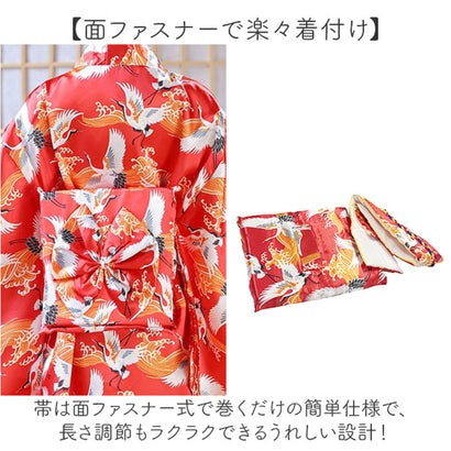 女の子 着物 姫様 （レッドフラワー）｜詳細画像