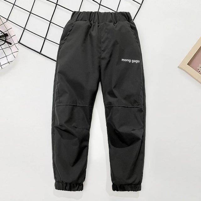子供 裏ボア パンツ キッズ ロングパンツ （ブラック）