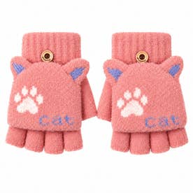 手袋 女の子 キッズ 猫耳 （ピンク）