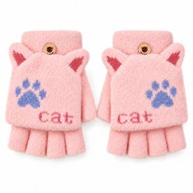 手袋 女の子 キッズ 猫耳 （ライトピンク）