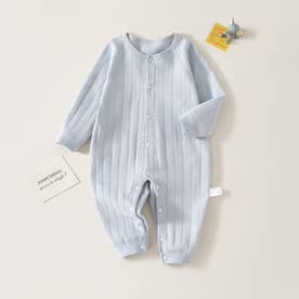 ロンパース 長袖 ベビー服 カバーオール （ブルー）