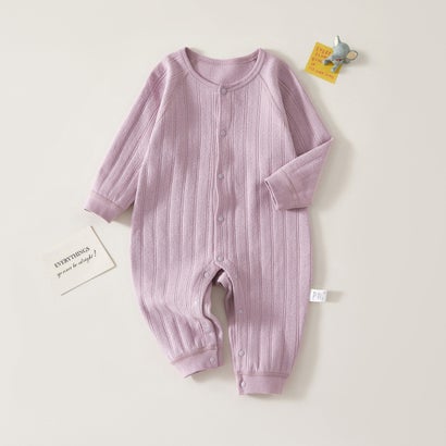 バックヤードファミリー BACKYARD FAMILY ロンパース 長袖 ベビー服 カバーオール （パープル）｜詳細画像