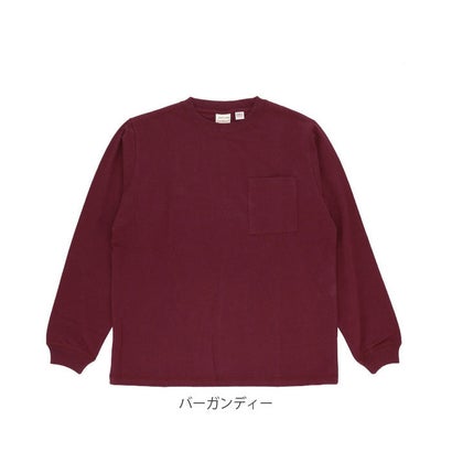 ノーブランド No Brand Goodwear 2w7 8518 袖リブ ポケット付き ロングTシャツ （ベージュ）｜詳細画像