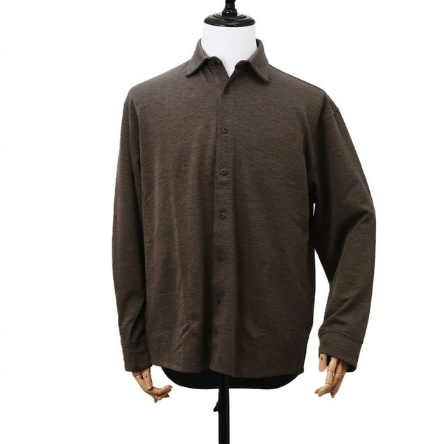 URBAN SQUARE ニットカルゼ 大人のシャツジャケット （BROWN）