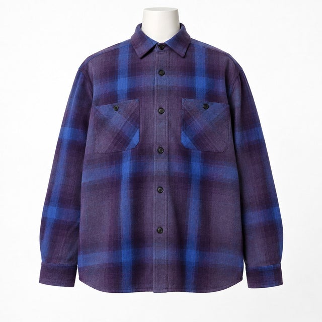 HOUSTON OMBRE CHECK VIYELLA SHIRT （PURPLE）
