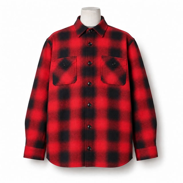 HOUSTON OMBRE CHECK VIYELLA SHIRT （RED）