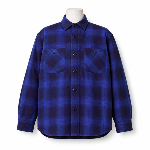 HOUSTON OMBRE CHECK VIYELLA SHIRT （NAVY）