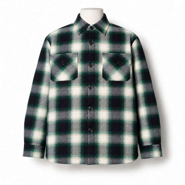 HOUSTON OMBRE CHECK VIYELLA SHIRT （GREEN）