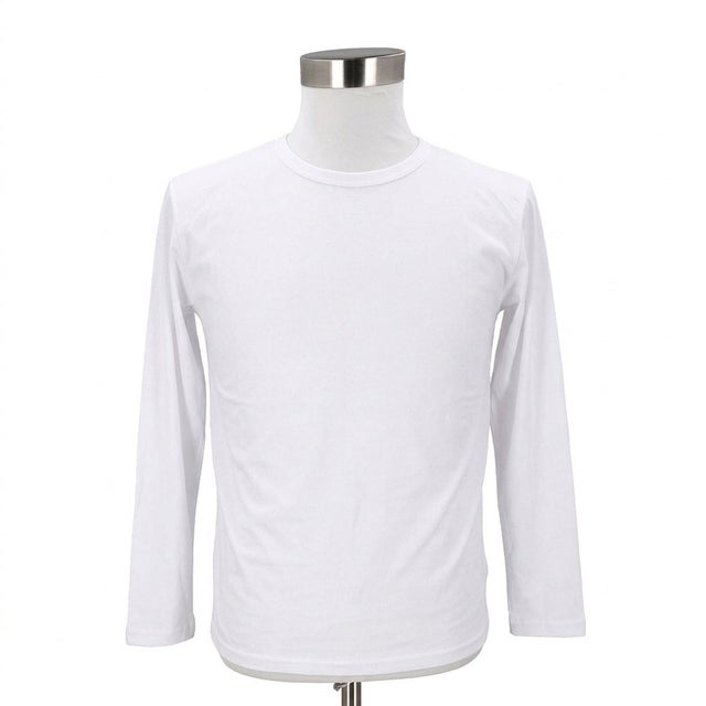 無地のTシャツ 長袖 メンズ （ホワイト）