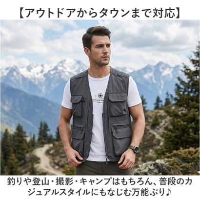 アウトドアベスト 軽量 （レッド）｜詳細画像