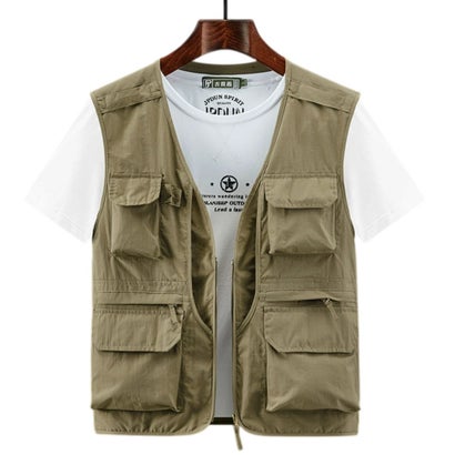 アウトドアベスト 軽量 （ライトカーキ）｜詳細画像