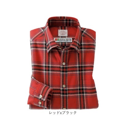 富江工房 霞起毛ネルシャツ （ネイビーxグレー）｜詳細画像