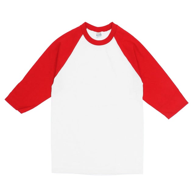 
                    PRO CLUB プロクラブ 135 クルーネック ベースボール Tシャツ （ホワイトxレッド（袖））