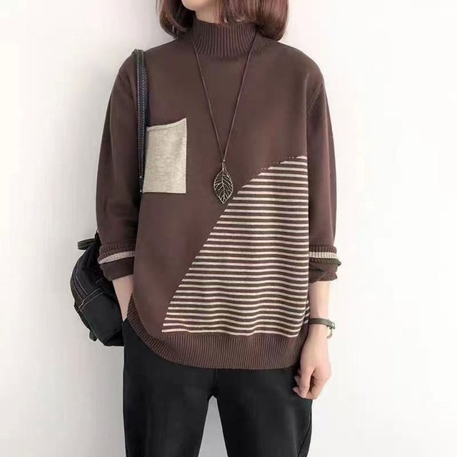 ニット レディース ハイネック セーター （コーヒー）