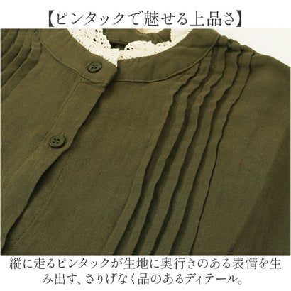 長袖 フリル ロングワンピース （ブラウン）｜詳細画像