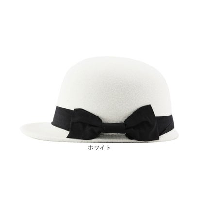 リボンジョッキーキャップ 秋冬 レディース （ブラック）｜詳細画像