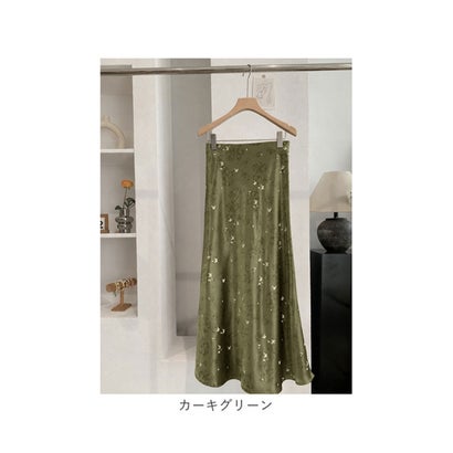 ロングスカート レディース 蝶 （ブラック）｜詳細画像