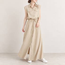 ワンピース ロングワンピース シャツワンピース （ベージュ）