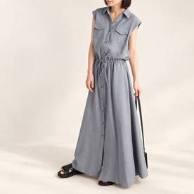 ワンピース ロングワンピース シャツワンピース （ブルー）