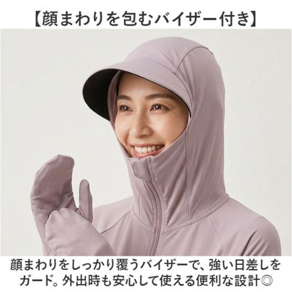 ラッシュガード フード付き レディース （ブラック）｜詳細画像