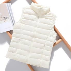 シンプル ダウンベスト 薄手 （アイボリー）