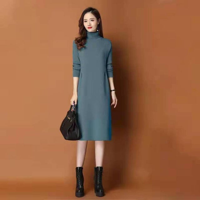 ニットワンピース konepiece48 （スチールブルー）