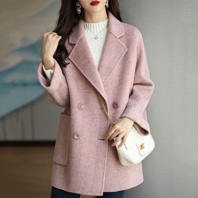 レディースチェスターコート厚手タイプxjcoat02 （ピンク）