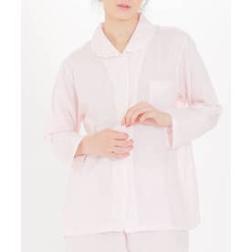 ダブルガーゼクラシカルストライプシャツパジャマ （ピンク）