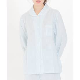 ダブルガーゼクラシカルストライプシャツパジャマ （ブルー）